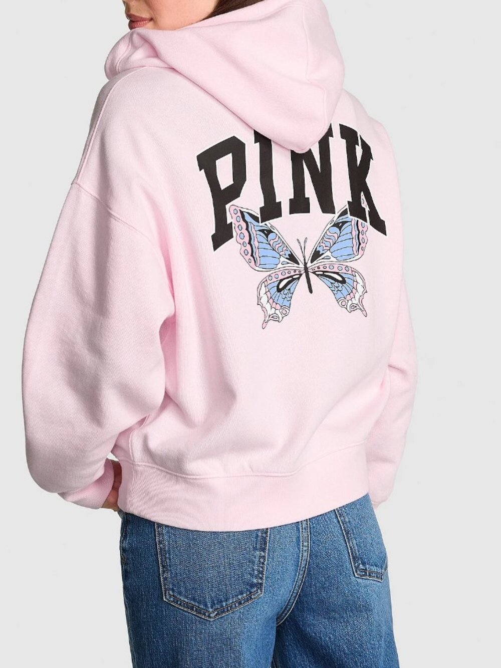 Victoria’s Secret PINK Fleece Full-Zip Hoodie Butterfly Limited Ed EXTRA-LARGE
